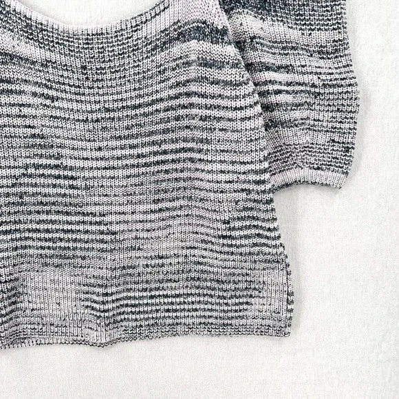 TED BAKER Aspel Puff Sleeve Sweater Womens 12 14 White Gray Marled Tie Back Knit - Picture 10 of 16